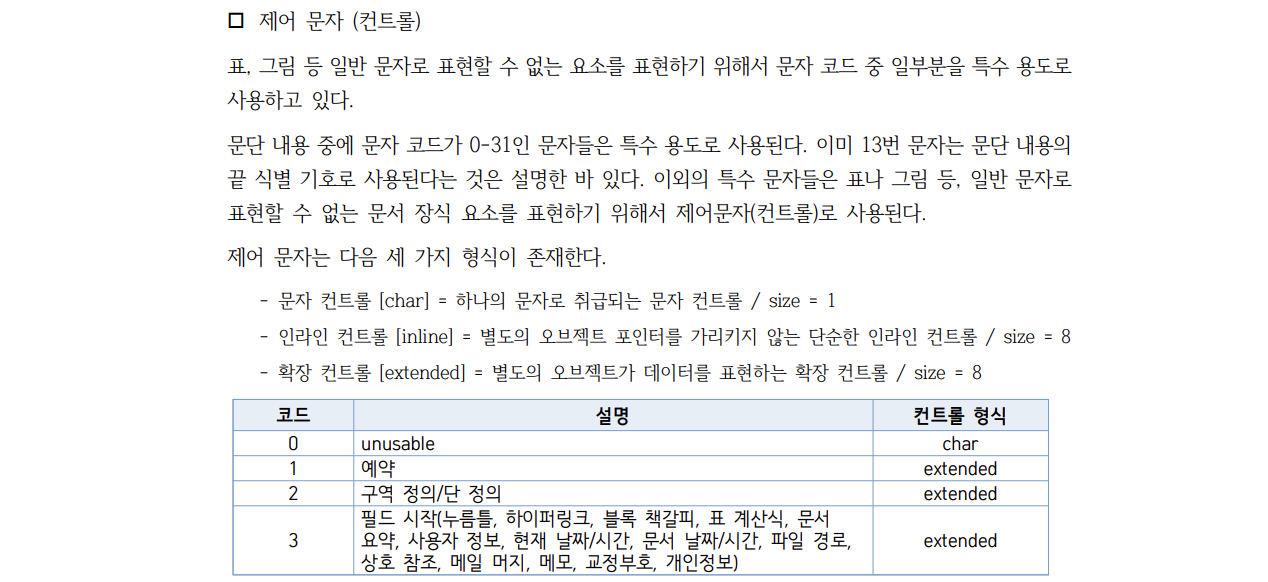 제어 문자(컨트롤)